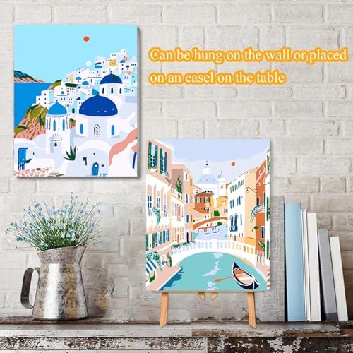 VIGEGU 4 Pack Paint by Numbers Kit for Adults Beginner with Frame