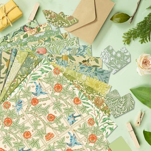 12×12 Vintage Spring Vine Scrapbook Paper Watercolor Patterned Paper,24 Sheets Double-Sided CardStock Papers Pad for Holiday Cardmaking Journaling DIY Origami Decorative Craft Papers.