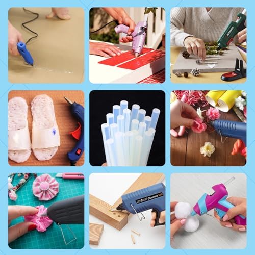 Phinus 36 Pack Mini Hot Glue Sticks, 8" Long x 0.27" Diameter Clear Glue Sticks for Glue Gun, EVA Clear Glue Gun Sticks, Hot Glue Gun Sticks for DIY Craft Sticky Projects & More