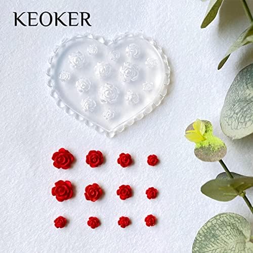 KEOKER Flower Polymer Clay Molds - 4 Pcs Daisy Miniature Clay Molds, Polymer Clay Molds for Polymer Clay Earrings Decoration (Mini Flower)