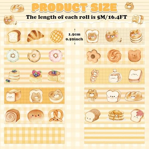 Bakery Bless Washi Tape Easy Hand-Tear No Scissors for Journals