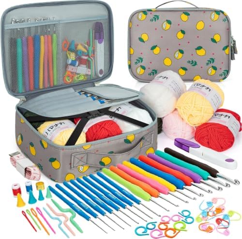 GMAK Crochet Kit for Beginners Adults, All in One Crochet Set Include Yarns
