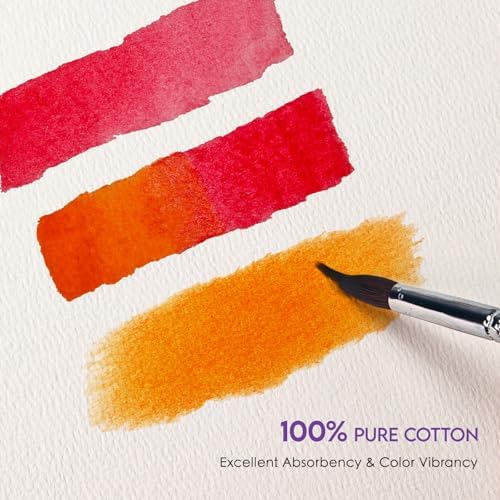 KOVIEDE 100% Cotton Watercolor Paper Pad 5"x7" (3 Pack, 30 Sheets Each) - Cold Press 140lb/300gsm Spiral Bound Watercolor Sketchbook, Artist Quality Art Journal Supplies