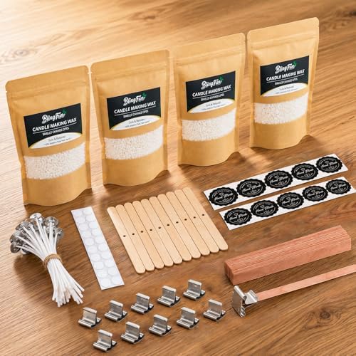 Blingfun Soy Wax for Candle Making - DIY Candle Making Supplies with Natural 2LB Soy Wax, Candle Wicks, Wick Holders, Premium Candle Wax for DIY Candle Crafting (2LB)