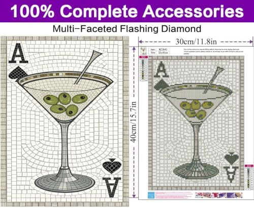 Cocktail Diamond Art Kits for Adults, Diamond Art Painting Kits for Adults