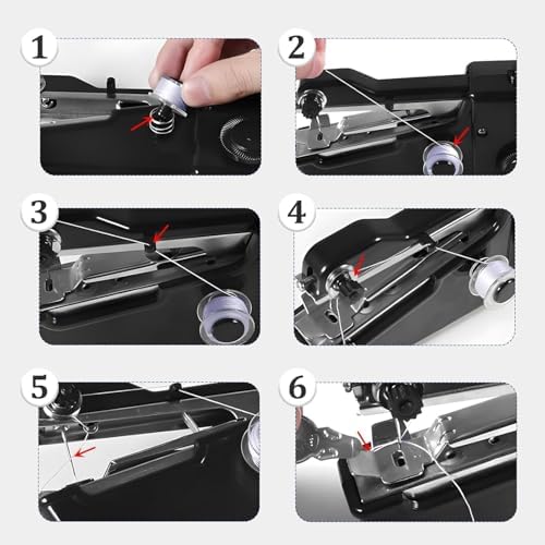 Handheld Sewing Machine,Sewing Machines for Beginners,Portable Electric Mini and Samll Hand Held Kit for Adults Included Mannual and Accessories,Sewing Hem Quick Stitching (Black-1)