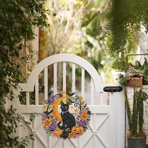 ARPADAMO Black Cat Diamond Art Kits for Adults, Acrylic Hanging Suncatcher