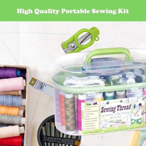 40 Spools of Sewing Thread,Gift Box Portable Basic Sewing Repair Kits (Green)