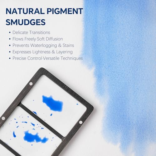 Fuumuui Watercolor Paint Set, 12 Watercolor Paints with Dual Tip Travel Watercolor Brushes Wooden Palette, Art Supplies for Painting, Travel Watercolor Set, Amateur Hobbyists