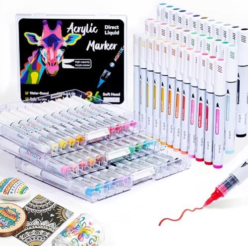 Acrylic Paint Markers with Flexible brush tip, 36 colors Acrylic Paint Pens