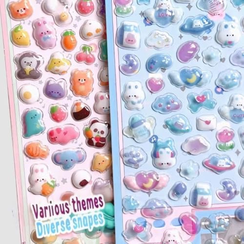 3D Puffy Stickers, Kawaii Decorative Stickers for Phone Case, Notebook, Scrapbooking (Style-2)