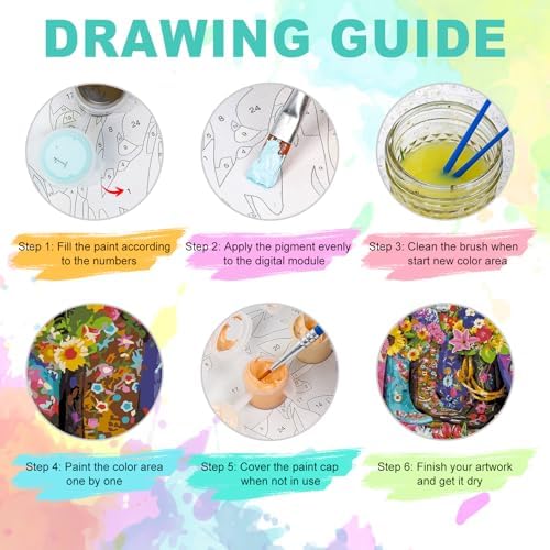 GEEHEIY Paint by Numbers Kit for Adults, Floral Cowboy Boots, 16 x 20 Inch | DIY Adult Paint by Number Kit on Canvas for Beginners, without Frame, Western Country Wall Decor, Stress Relief Craft Gift