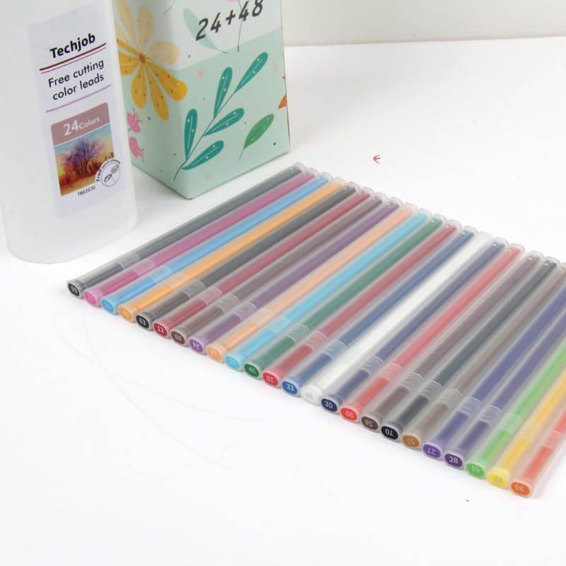 Mechanical Colored Pencils 2.6mm 24 Colors with Coded Refills (48PCS)