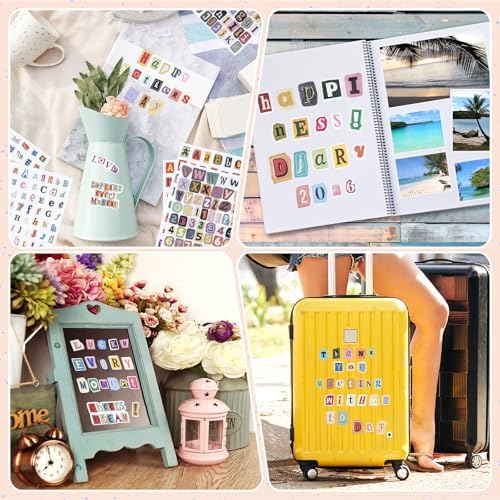 1499 PCS Magazine Letter Stickers, Vintage 20 Sheets Scrapbook Stickers