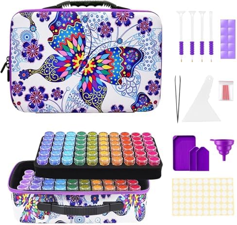 ZORETCO Diamond Art Storage with 60 Containers, Diamond Art Kits for Adults