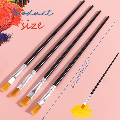 30Pcs Paint Brushes for Acrylics Painting, Flat Paint Brush Bulk, Black
