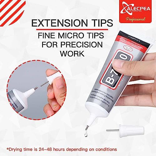 B-7000 Craft Glue for Jewelry Making - 110ml/3.7oz (2 Pack) - Multi-Function B-7000 Super Adhesive Glues Liquid Fusion Glue for Rhinestones Crafts, Clothes Shoes, Fabric, Jewelry Making, Cell Phones