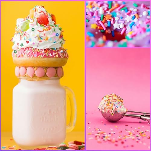 DIYASY 180g Fake Sprinkles, 6.35 oz Mini Faux Sprinkle Polymer Clay Slices Non-Edible for Crafts Art DIY Cake Decoration Plastic Slime Card Filler Nail Supply 12 Styles