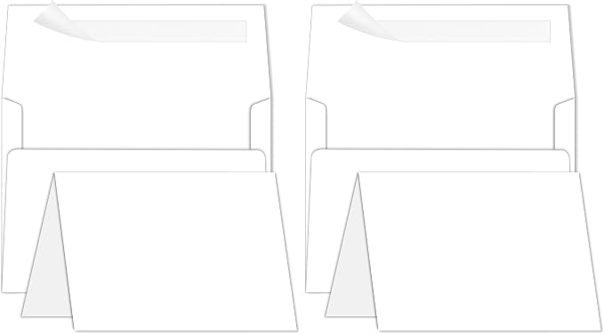 200 Pack Goefun Blank Cards and Envelopes 5x7 White for Invitations