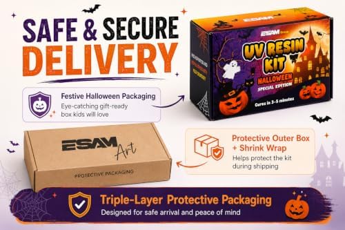 ESAM Group Halloween UV Resin Jewelry Kit for Kids, Teens & Beginners