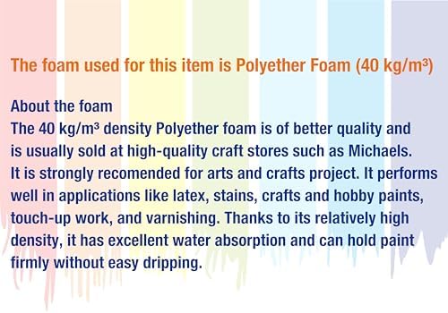 50pcs 1/2" Foam Brush with High Density Foam, mini Foam Brush for Acrylic Paint, Staining, Varnish, DIY Craft & Wood Furniture