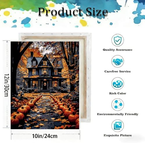 Halloween Paint by Numbers Kit for Adults Beginner with Framed 10x12 Inch