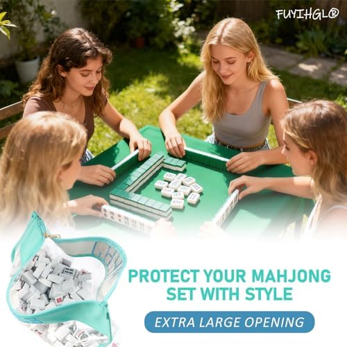 Empty American Mahjong Tiles Bag with Zipper - Up to 160 Tiles