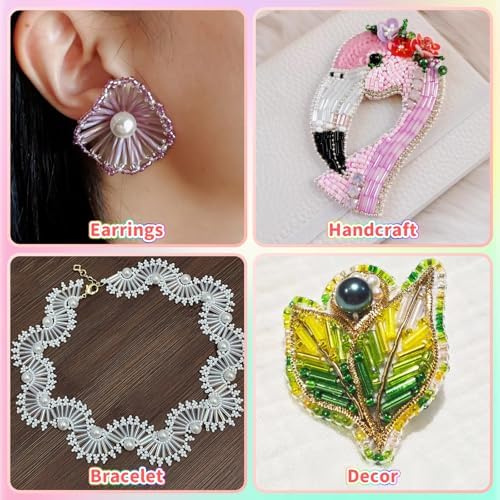 Tube Beads Kit, 7 mm Glass Tube Seed Beads 28 Colored Bugle Embroidery Beads Supplies for DIY Crafting Bracelet Necklaces Jewelry Gift Making & Home Decoration