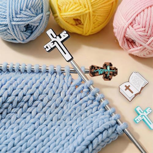 ZZXLLRO 10Pcs Cross Knitting Needle Stoppers Silicone Point Protectors Accessories Fit Size 2.5-13 (3mm-9mm) for All Different Needle Materials