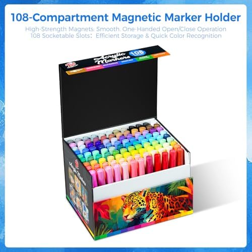 108 Colors Acrylic Paint Markers Brush Tip，Automatic Ink Control，No-Bleed