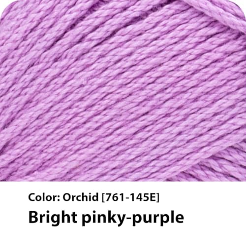 Lion Brand Yarn, 24/7 Cotton Yarn, Orchid, Purple, 1 Pack