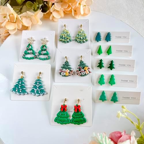 10pcs Christmas Tree Polymer Clay Cutter Sets, Clay Cutters for Clay Jewelry, Clay Cutters for Earrings Square, Polymer Clay Kit for DIY Tools Jewelry Earrings Making