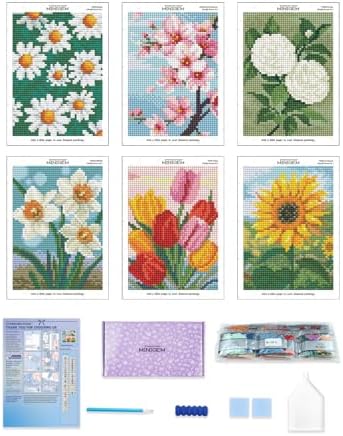 forever young Flowers Small Diamond Art Kits, 5x7 Inch Canvas