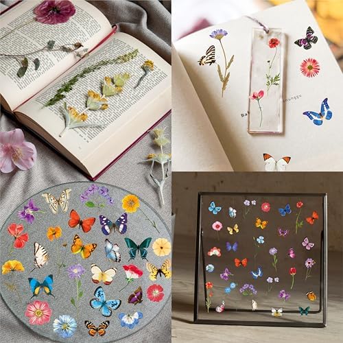 1990 PCS PVC Flower & Butterfly Stickers, Self-Adhesive Nature Floral Stickers for Scrapbook, Laptop, Journal, DIY Project, Spring-Themed Party Decors