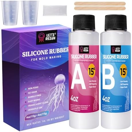 LET'S RESIN 8oz Silicone Mold Making Kit, Fast Cure Liquid Silicone Rubber