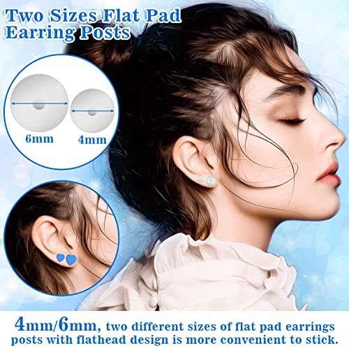 Evatage 1002Pcs DIY Earring Supplies, Stud Earring Making Kit, Silver