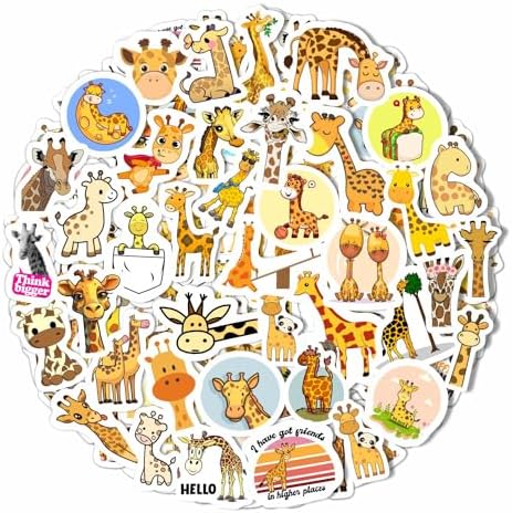 Giraffe Stickers for Water Bottle, Scrapbooking, Laptop Decals — Giraffe Party Supplies, Decorations, Gifts for Women & Men