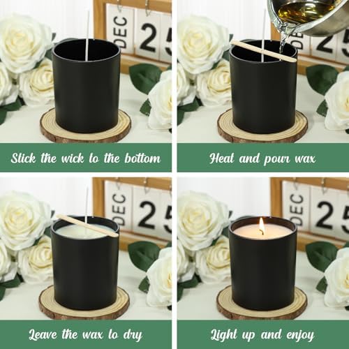 SUPMIND 12Pcs Candle Making Jars, 14 fl.oz Black Empty Glass Jars in Bulk