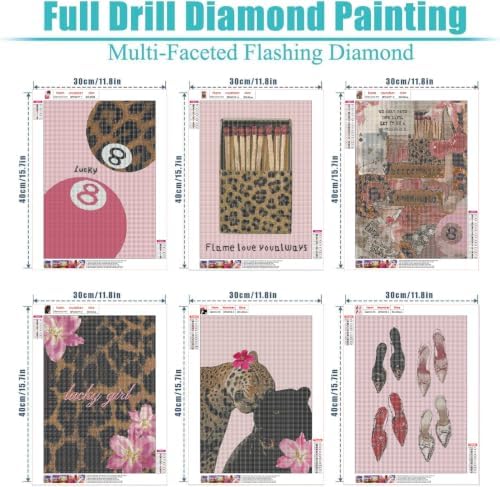 6 Pack Coquette Diamond Art Kits for Adults Diamond Painting Kit for Adults