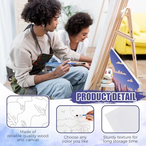 Sherr 140 Pcs 20 Set Pre Drawn Canvas Painting Kit, Sceneries