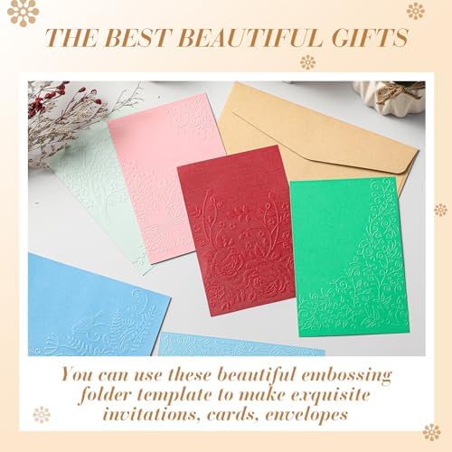 8 Pcs Geiseralie Embossing Folders for Card Making,Natural Style