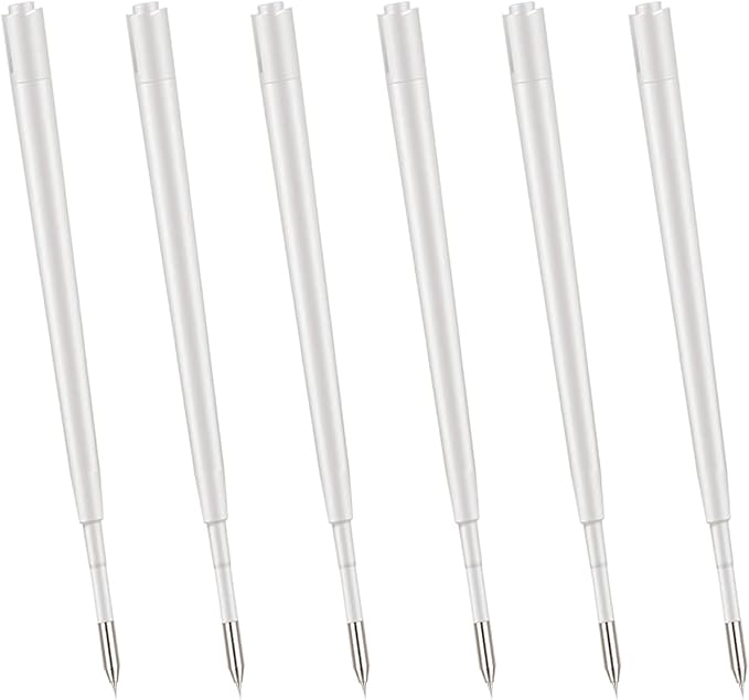 Craft Weeding Pen Refills (6pcs), 3.9 inch Precision Needle Refill for Essential Adhesive Vinyl Air Release Pin Parker Ballpoint Pen, 6 Refills