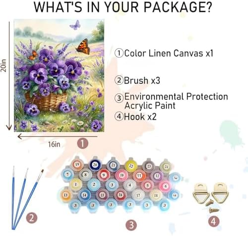 Paint by Numbers for Adults Flowers - Flower Paint by Number on Canvas