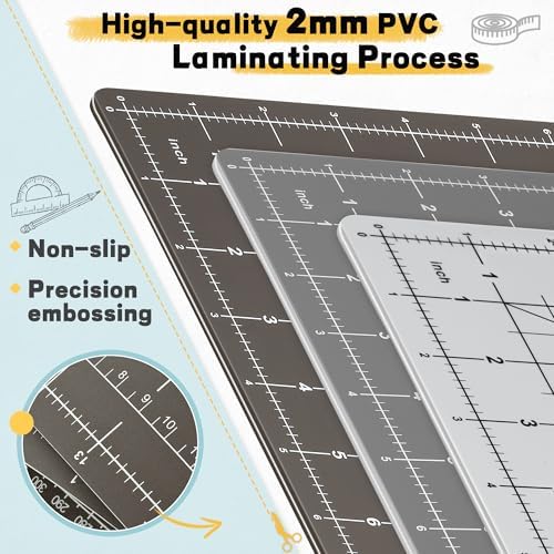 Self Healing Cutting Mat 18" x 12", A3 Double-Sided for Sewing & Quilting | Non-slip, 5-Ply Rotary Cutting Mat for Crafts Cutting Fabric Scrapbooking, and Small Modeling Projects, Espresso Brown