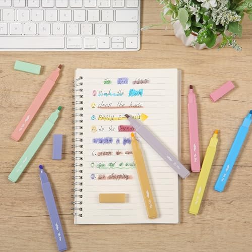 Mr. Pen- Aesthetic Highlighters No Bleed, 8 Pack, Assorted Colors | Chisel Tip, Cute Highlighters Assorted Colors for Journaling, Highlighting, Underlining, Fast Dry, Back to School Supplies