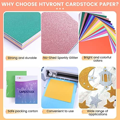 HTVRONT Colored Cardstock Paper, 20 Colors, 8.5 x 11in, 60 Sheets