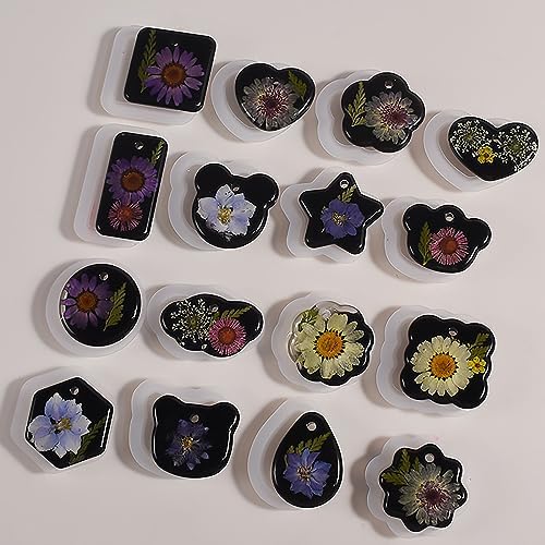 16-Piece Jewelry Mold Set - Oval Pendant, Resin & Clay, 3D & Silicone Molds for Resin Casting & Candle Making