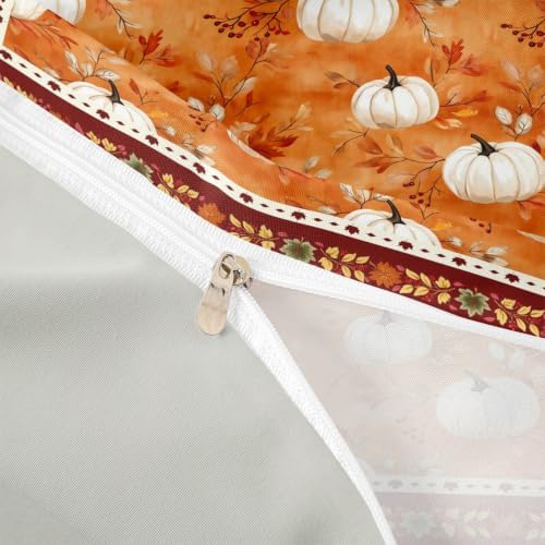 Erosebridal Fall Thanksgiving Duvet Cover Toddler Size Pumpkin Maple Leaves Bedding Set for Kids Boys Girls Warm Harvest Comforter Cover Fall Bedclothes Room Decor