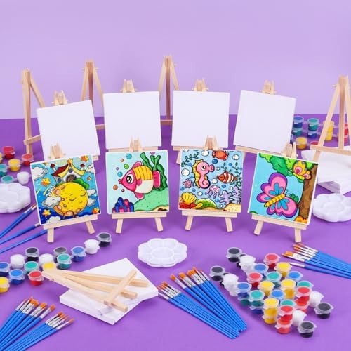 ESRICH 30 Set Canvas Painting Kit, Mini Acrylic Paint Set