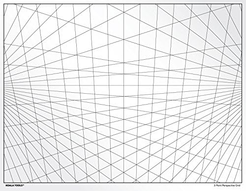 Koala Tools | Perspective Grid Transparency Sheets (Variety Pack of 4) - 8.5" x 11" | Overhead Projector and Light Box Transparencies - Tracing Film for Sketching & Drawing